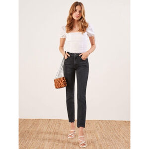 Anthropologie Reformation High Rise Cigarette Jeans Black 27